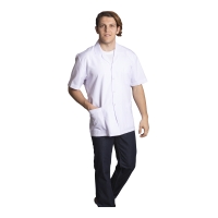 Short sleeve work topcoat for men-White