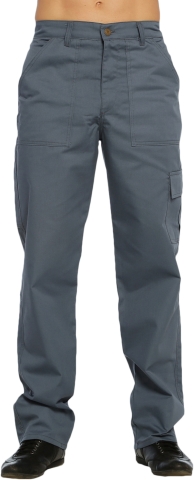 Gabardine cargo pocket work trousers for winter-Grey