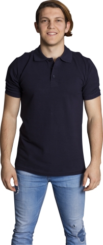 Polo neck t-shirt-Navy blue