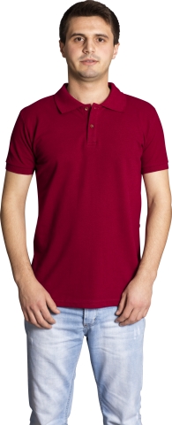 Polo neck t-shirt-Claret Red