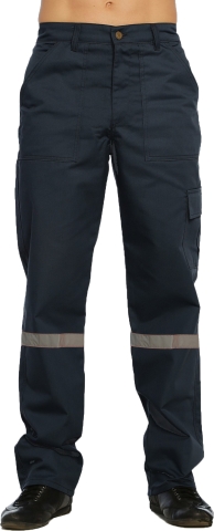 Gabardine cargo pocket work trousers for summer-Navy blue