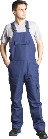 Gabardine strappy work jump suit-Blue
