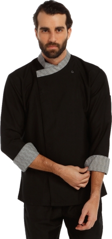 Dry touch fabric chef cook-Black-Gray