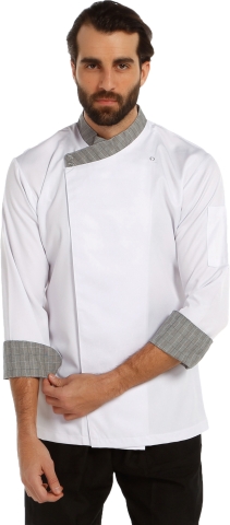 Dry touch fabric chef cook-White-Gray