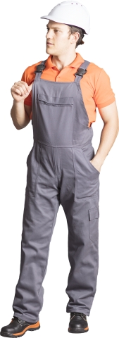 Gabardine strappy work jump suit-Grey
